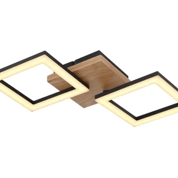 Stropní LED osvětlení Kerry 46 cm, kov/dřevo