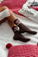 Vánoční ponožky s medvídkem