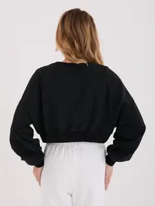 Čierna crop mikina Malibu