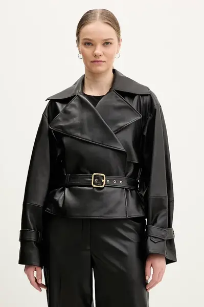 Kožená bunda HUGO Lanitte