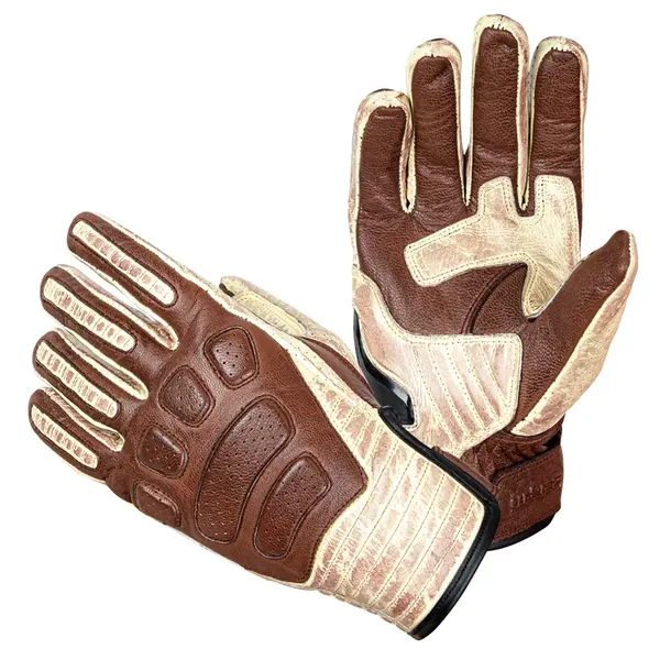 Kožené moto rukavice W-TEC Retro Gloves hnědo-béžová 3XL