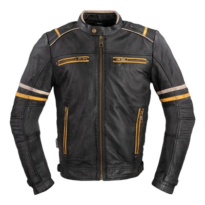 Pánská kožená moto bunda W-TEC Traction černá M