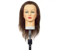 Cvičná hlava s přírodními vlasy Sibel Cathy - světle hnědá, 15-35 cm (0040301) + dárek zdarma