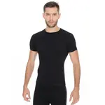Pánské tričko Brubeck Active Wool s krátkým rukávem Black XXL