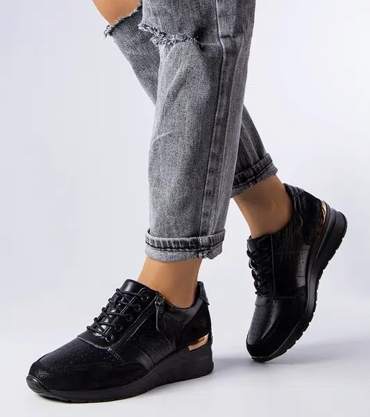 Gemre Black lace-up leather Jazzar shoes