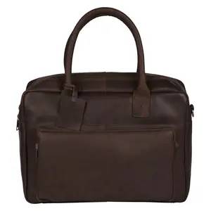 Pánská kožená taška na notebook Burkely Stenly - hnědá