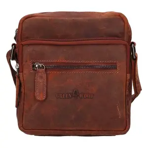 Pánska kožená taška cez rameno Greenwood Otakar - hnedá