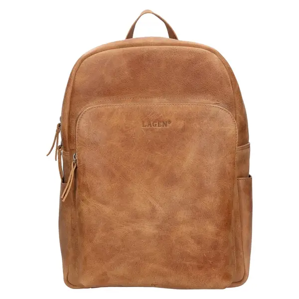 Pánsky kožený business batoh Lagen Albert - koňak