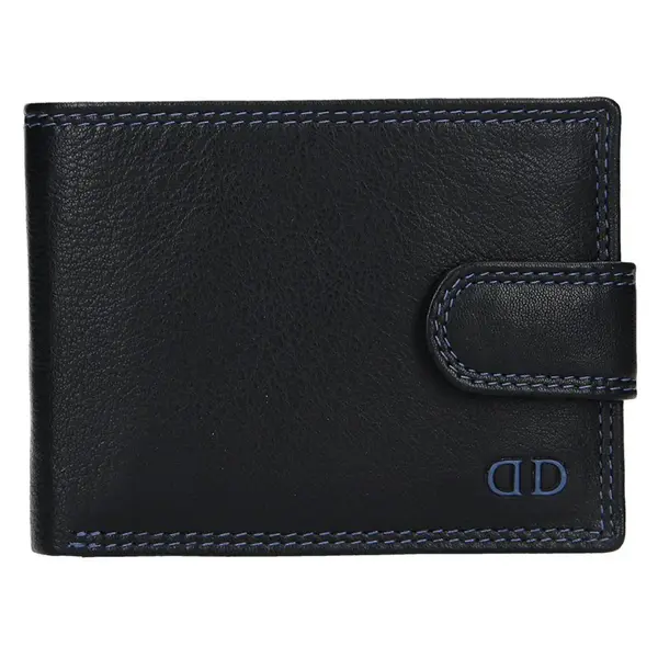Pánska kožená peňaženka DD Anekta Wiliam - čierno-modrá