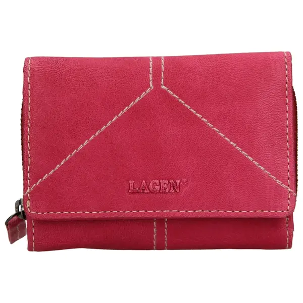 Dámska kožená peňaženka Lagen Katie - ružová