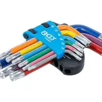 BGS technic Zástrčné klíče Torx s otvorem T10-T50 barevné, krátké s kuličkou, sada 9 ks - BGS 74463