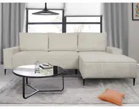 Rohová sedačka Aarnus, krémová štruktúrovaná látka%