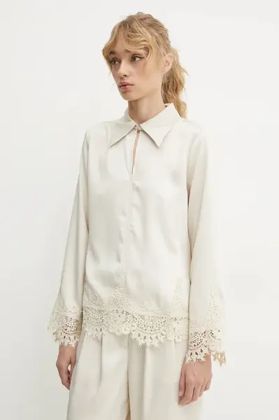 Blúzka Bruuns Bazaar dámska, béžová farba, jednofarebná, BBW4270