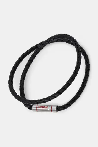 Kožený náramok HUGO E-DOUBLEBRAID2-BRA