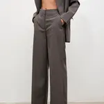 Kalhoty Answear.LAB dámské, hnědá barva, široké, high waist