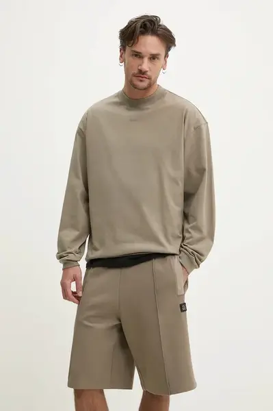 Bavlnené tričko s dlhým rukávom HUGO Daposo