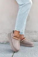 Boto Dámské sněhule nízké s pohyblivým páskem a výšivkou na platformě tmavě béžové Lyrisse