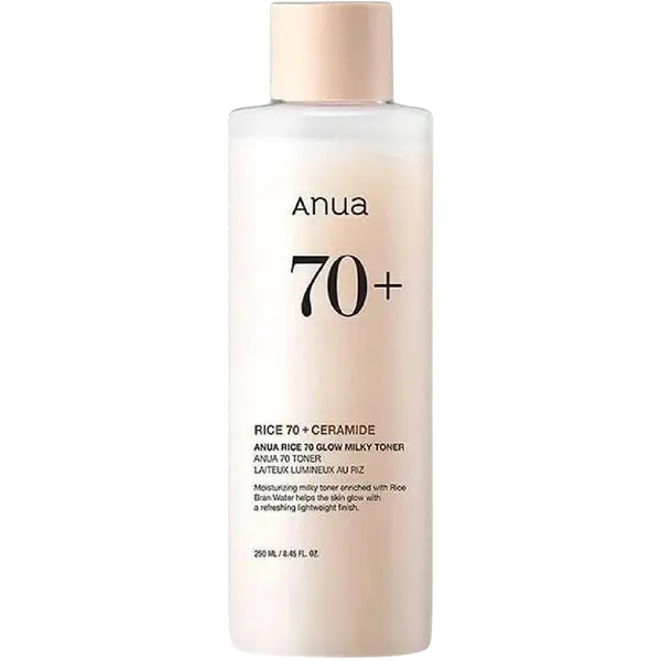 ANUA Rice 70 Glow Milky Toner - Hydratačné pleťové tonikum s ryžou 250 ml
