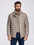 Ombre Men's quilted jacket with two fasteners - dark beige