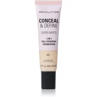 Makeup Revolution Conceal & Define matující make-up odstín F1N 23 ml