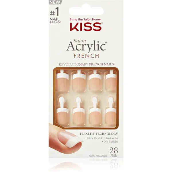 KISS Acrylic French Kit umělé nehty 28 ks