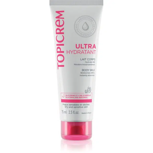 Topicrem UH BODY Ultra-Moisturizing Body Milk hloubkově hydratační tělové mléko pro suchou a citlivou pokožku 75 ml