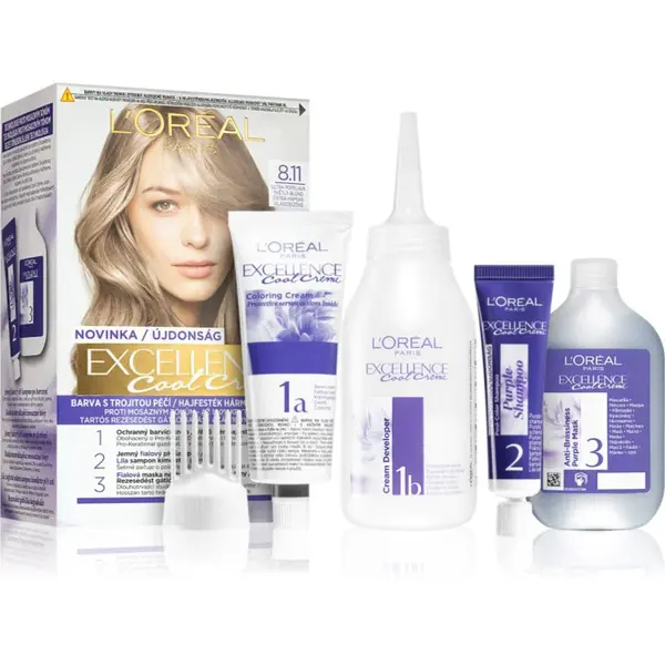 L’Oréal Paris Excellence Cool Creme barva na vlasy odstín 8.11 Ultra Ash Light Blond 1 ks