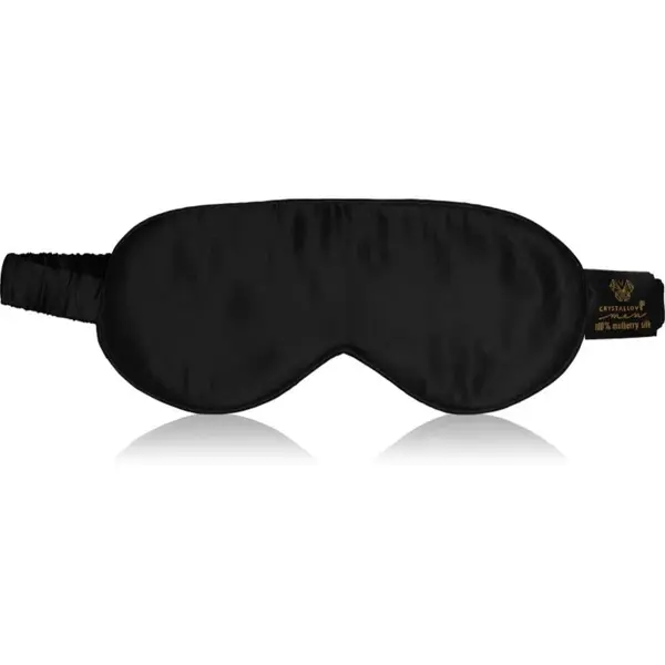 Crystallove Silk Eye Mask maska na spaní Black 1 ks