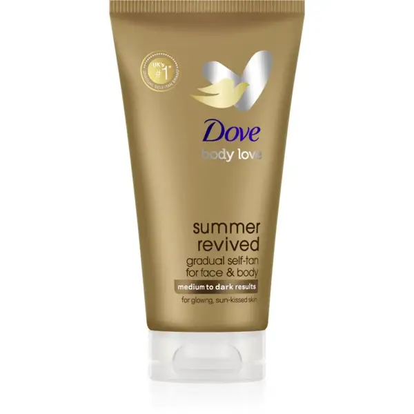 Dove DermaSpa Summer Revived samoopalovací mléko na obličej a tělo odstín Medium to Dark 75 ml