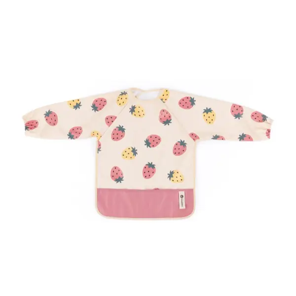 Petite&Mars Ben bryndák s dlouhými rukávy 2 y+ Beige Strawberries 1 ks