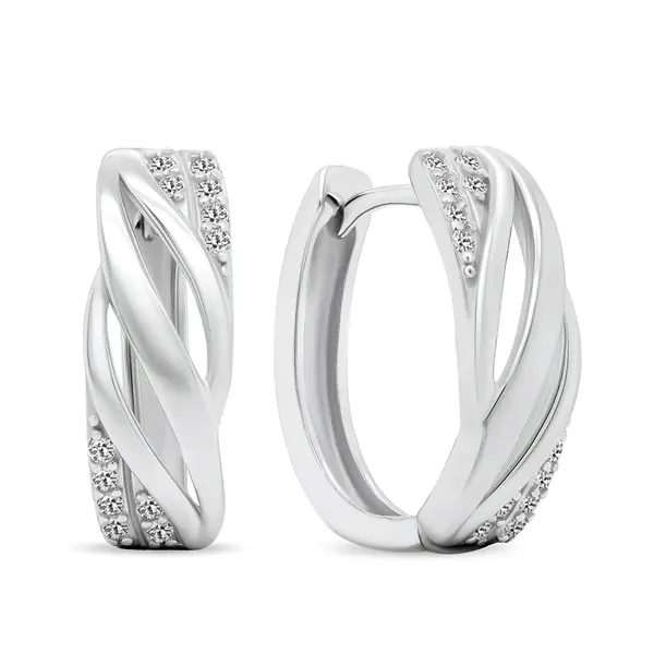 Brilio Silver Nadčasové stříbrné kruhy se zirkony EA452W