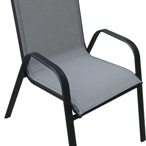 ROJAPLAST Zahradní křeslo XT1012C kovové - šedá textilie