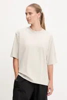 Bavlněné tričko adidas Essentials dámské, béžová barva, JE0001