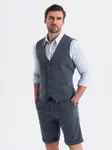 Ombre Men's elegant set suit vest + shorts