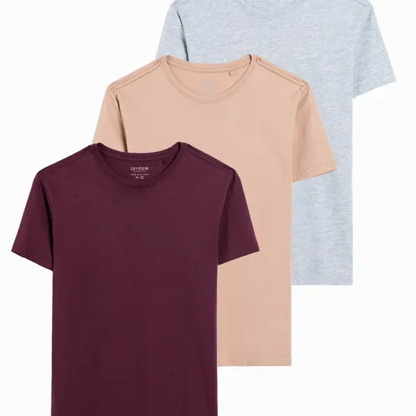 Ombre BASIC 3-pack cotton t-shirt set
