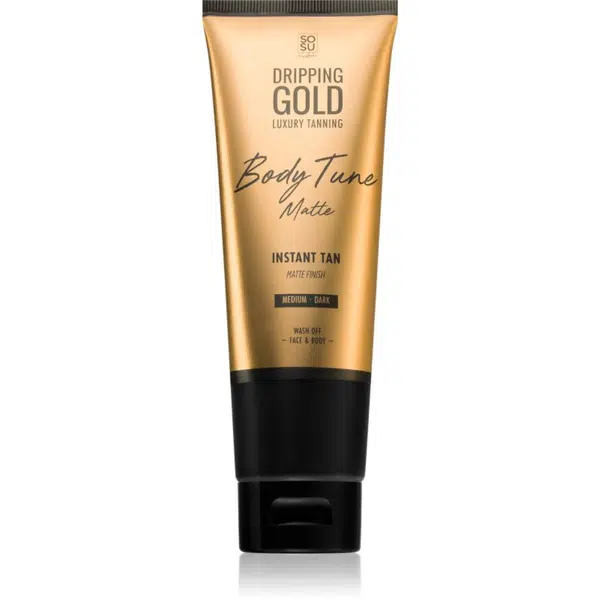 Dripping Gold Luxury Tanning Body Tune samoopalovací krém na tělo a obličej s okamžitým účinkem Medium-Dark 125 ml