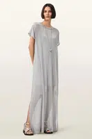 Šaty AllSaints THEA stříbrná barva, maxi, W236DC