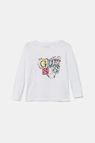 Dětské tričko s dlouhým rukávem Guess bílá barva, K5YI07 K6YW4