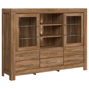 Welnova VITRÍNA, barvy dubu, 166/124,5/42 cm