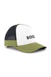 Dětská bavlněná kšiltovka BOSS zelená barva, s potiskem, J51687