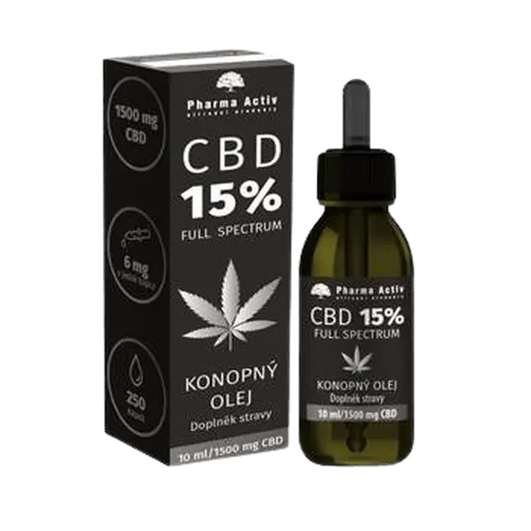 PHARMA ACTIV Konopný olej CBD 15% 1500 mg 10 ml