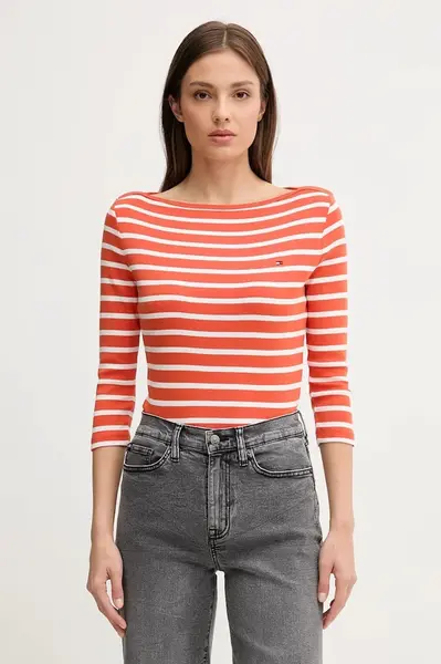 Bavlněné tričko s dlouhým rukávem Tommy Hilfiger