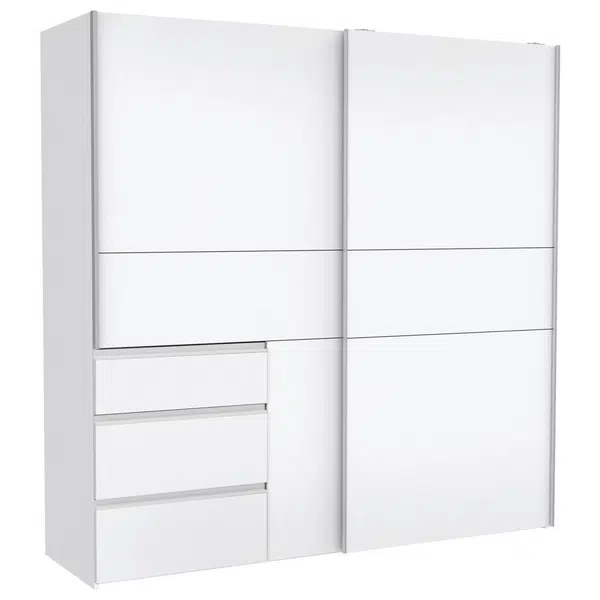 Carryhome SKŘÍŇ S POSOUVACÍMI DVEŘMI, bílá, 200/200/61 cm