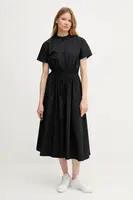 Bavlněné šaty Tommy Hilfiger černá barva, midi, WW0WW45835