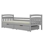 Posteľ Tosia veľké zásuvky 90x180 sivá