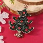 Christmas Theme Zinc Alloy Rhinestone Brooches for Backpack Clothes