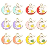 30Pcs 6 Colors Alloy Enamel Cartoon Pendants