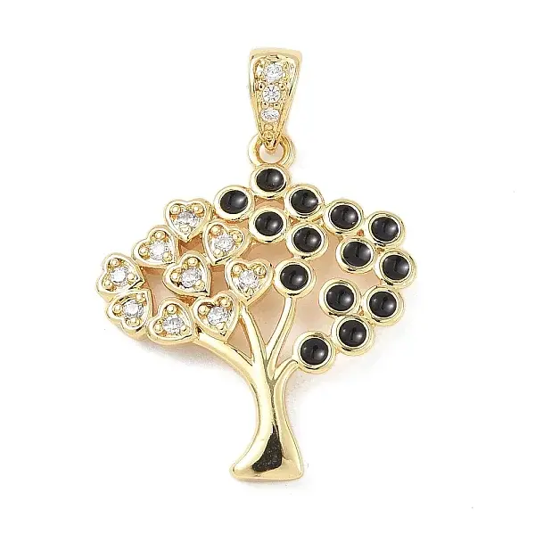 Brass Micro Pave Clear Cubic Zirconia Pendants
