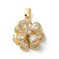 Brass Micro Pave Cubic Zirconia Pendants