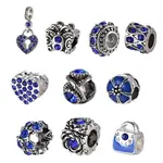 Mixed Shapes Alloy Glass Rhinestone European Beads